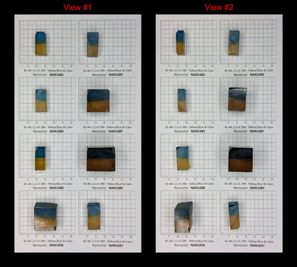 Bi-Color Nanosital Synthetic Lab Created Faceting Rough for Gem Cutting - Yellow-Blue - Various Sizes