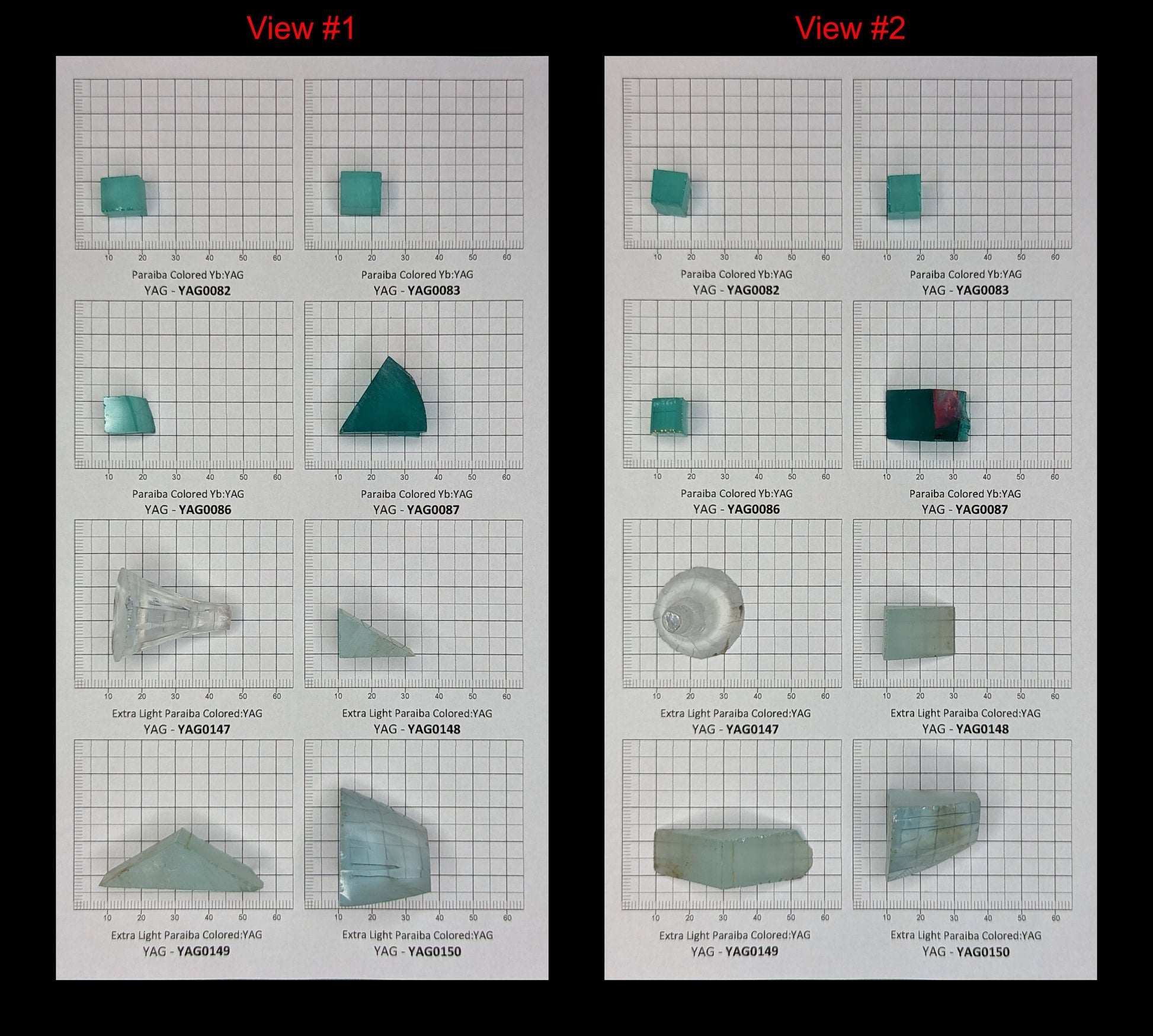 Paraiba Colored Garnet Yb:YAG Faceting Rough for Gem Cutting - Various Sizes