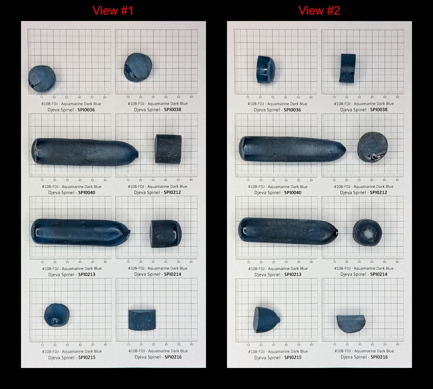 Aquamarine Dark Blue #108-Djeva Lab Created Spinel Faceting Rough for Gem Cutting - Various Sizes