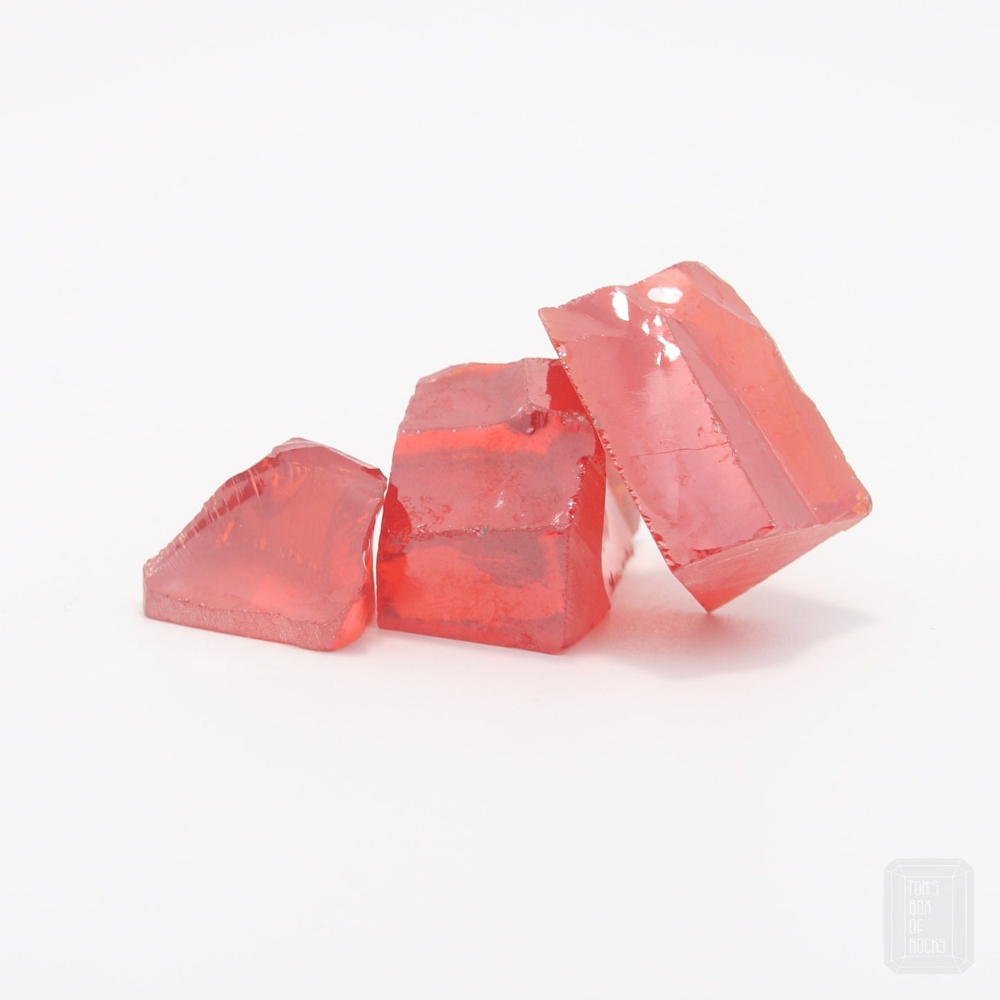 Red Cubic Zirconia Faceting Rough for Gem Cutting - Various Sizes