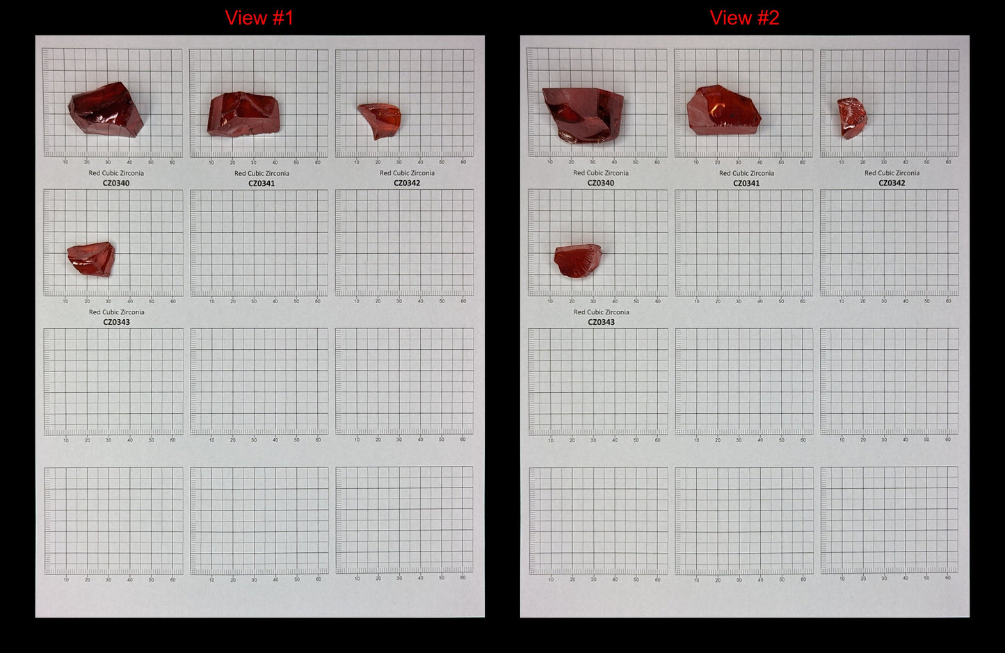 Red Cubic Zirconia Faceting Rough for Gem Cutting - Various Sizes