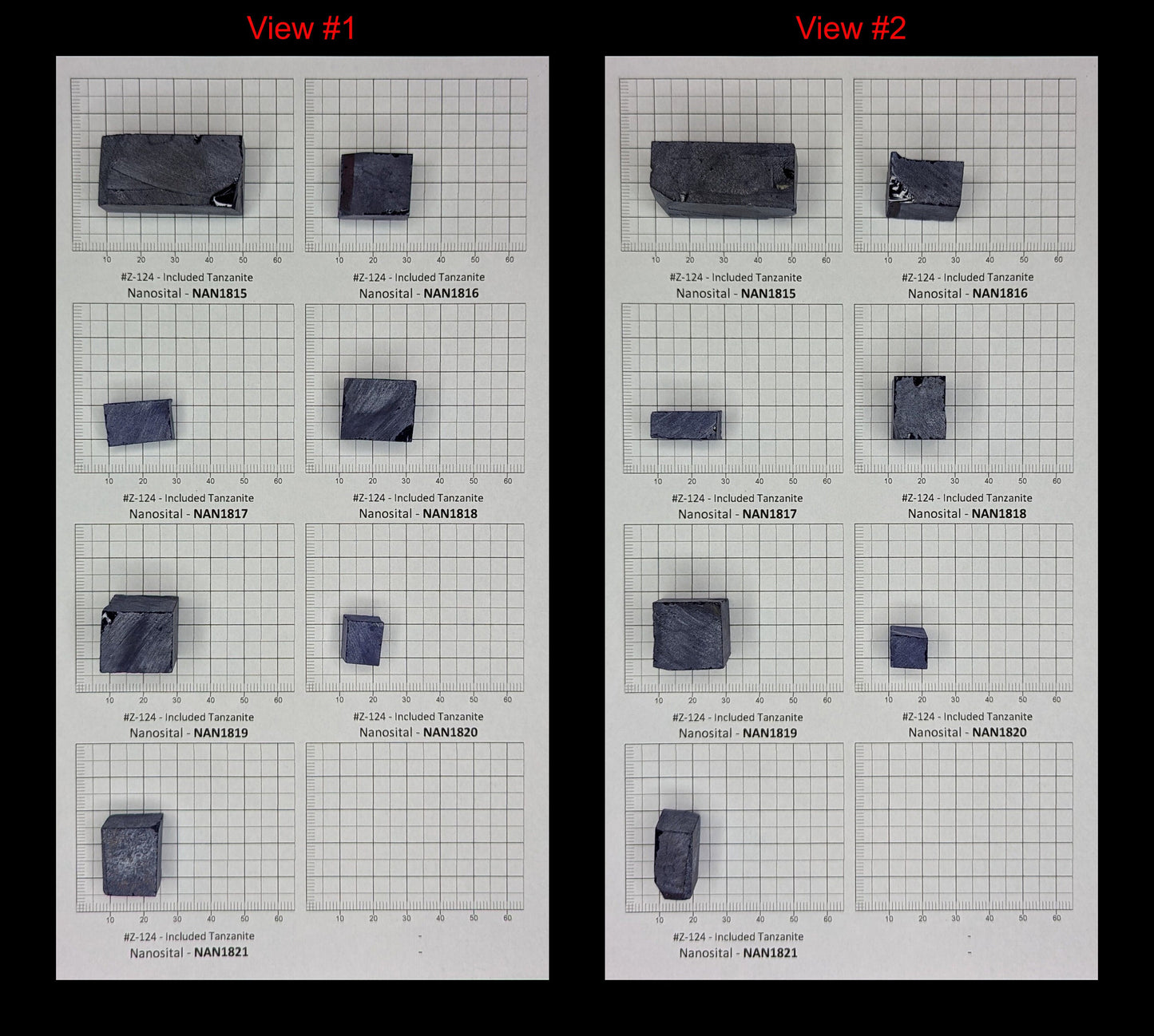 Tanzanite (Included) Nanosital Synthetic Lab Created Faceting Rough for Gem Cutting - #Z-124- Various Sizes