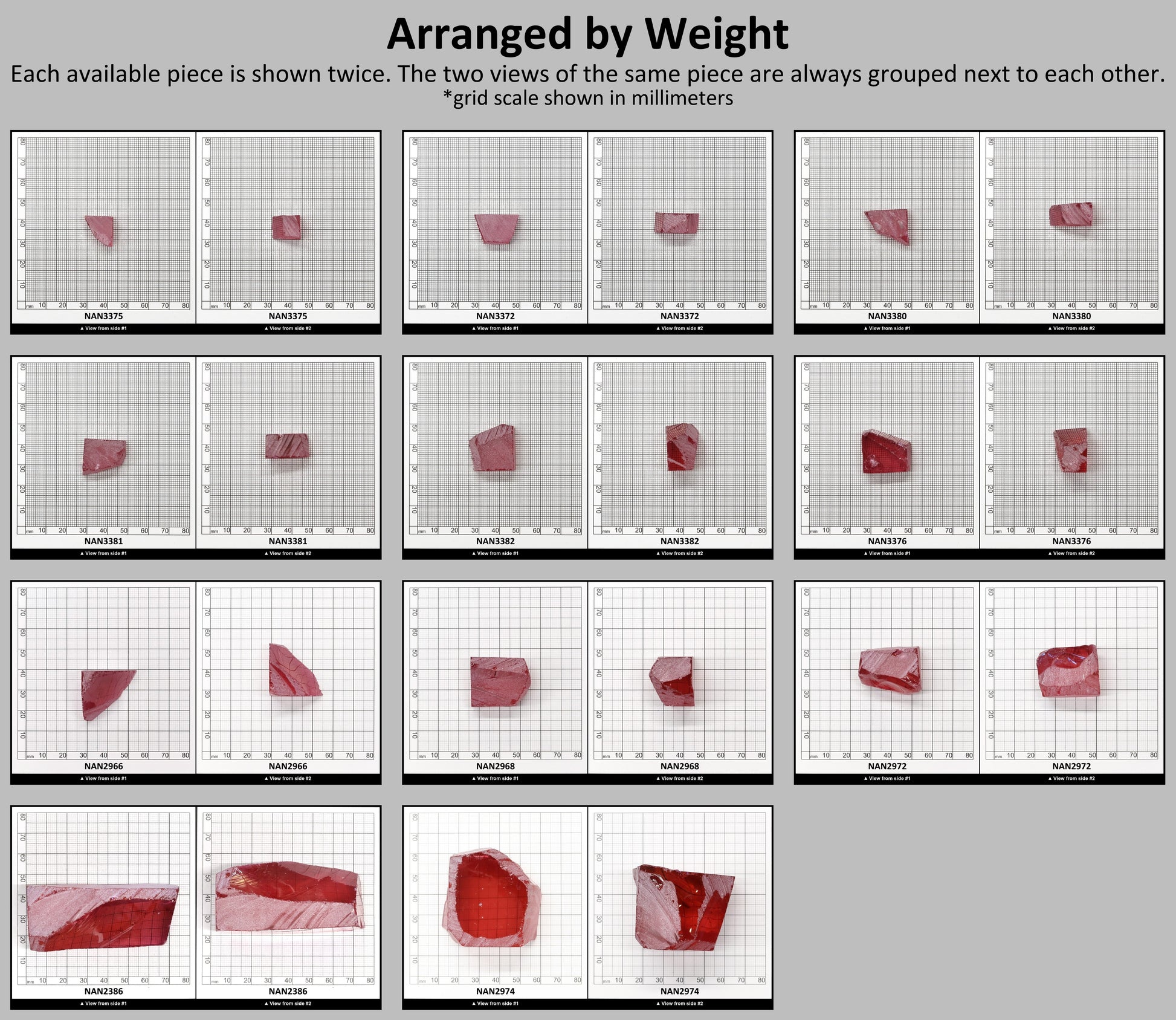 Nanosital Simulated Kunzite Lab Created Faceting Rough for Gem Cutting - #A-8483 - Various Sizes #BEGIN