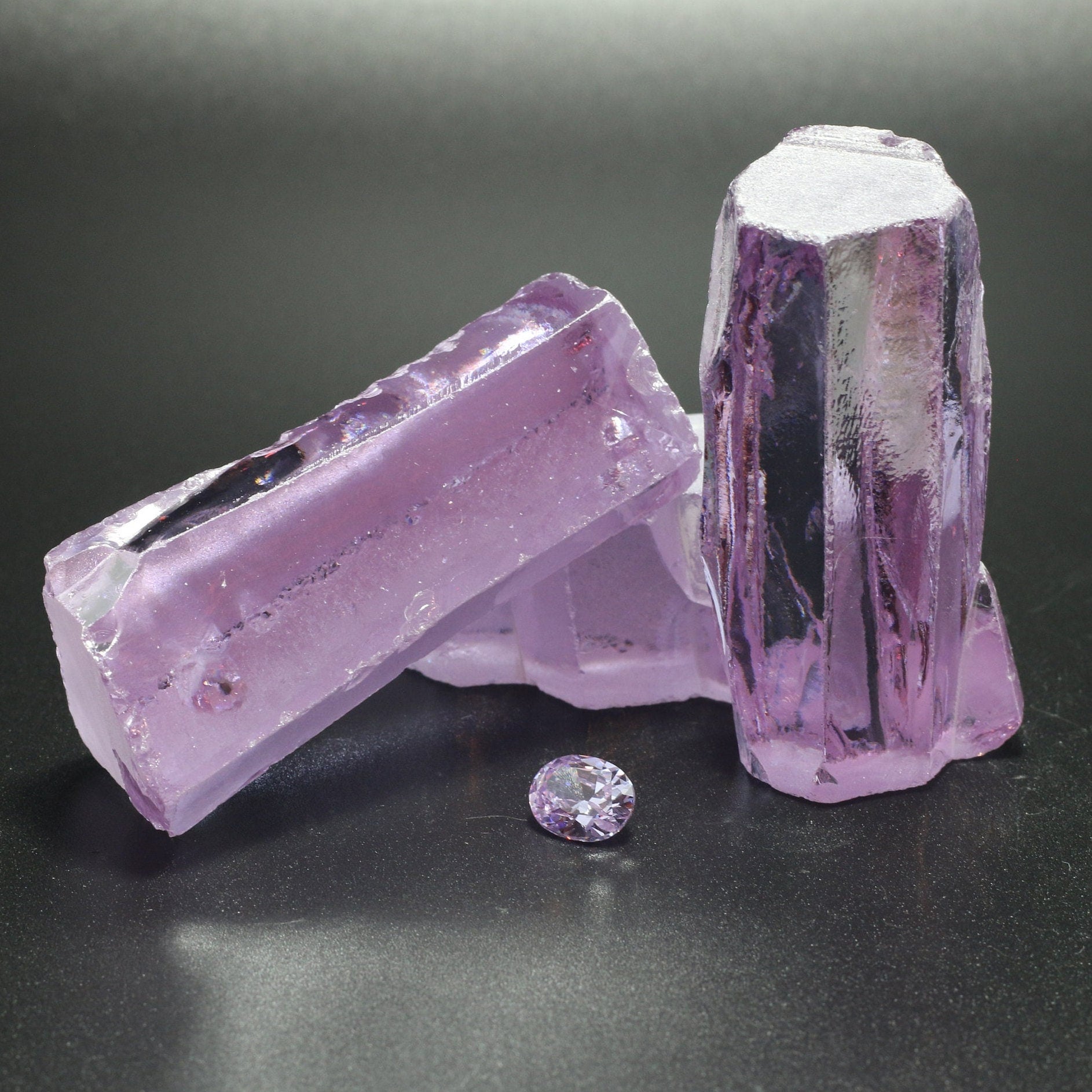 Lavender Cubic Zirconia Faceting Rough for Gem Cutting - Various Sizes #BEGIN