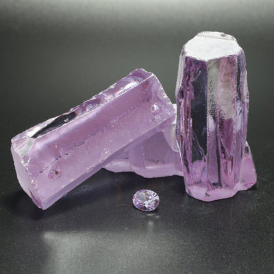 Lavender Cubic Zirconia Faceting Rough for Gem Cutting - Various Sizes #BEGIN