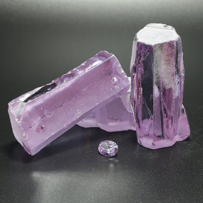 Lavender Cubic Zirconia Faceting Rough for Gem Cutting - Various Sizes #BEGIN