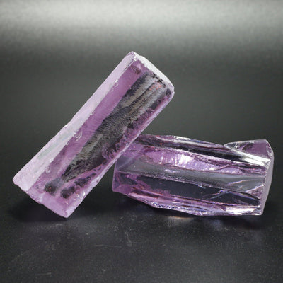 Lavender Cubic Zirconia Faceting Rough for Gem Cutting - Various Sizes #BEGIN