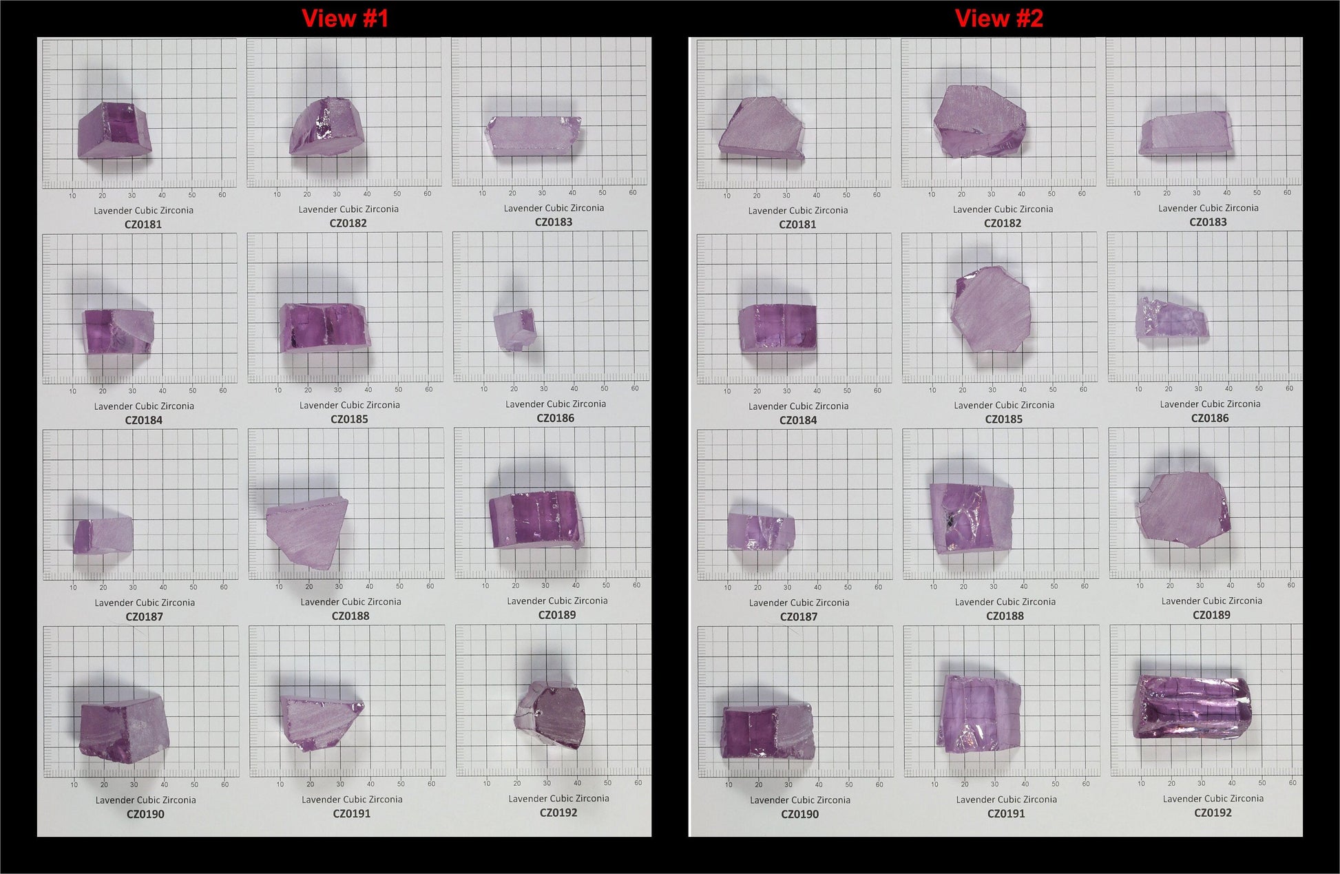 Lavender Cubic Zirconia Faceting Rough for Gem Cutting - Various Sizes #BEGIN