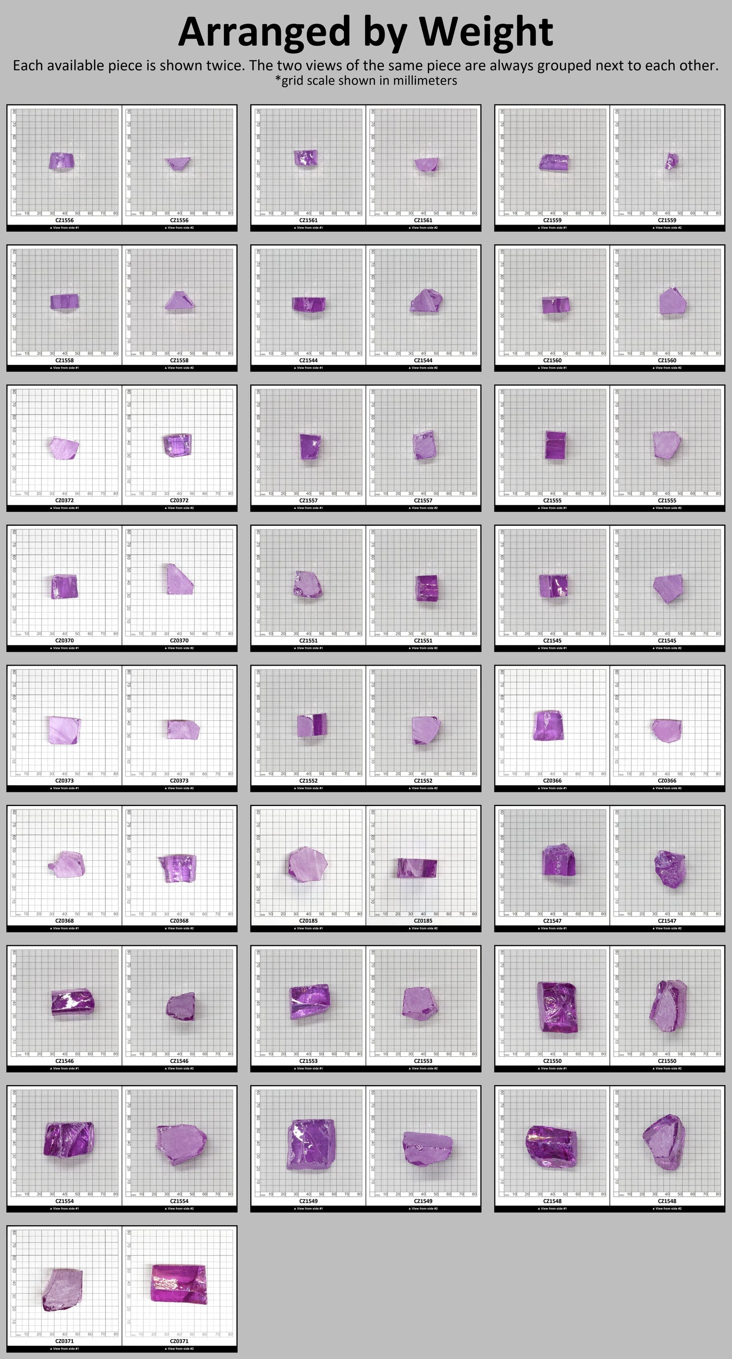 Lavender Cubic Zirconia Faceting Rough for Gem Cutting - Various Sizes #BEGIN