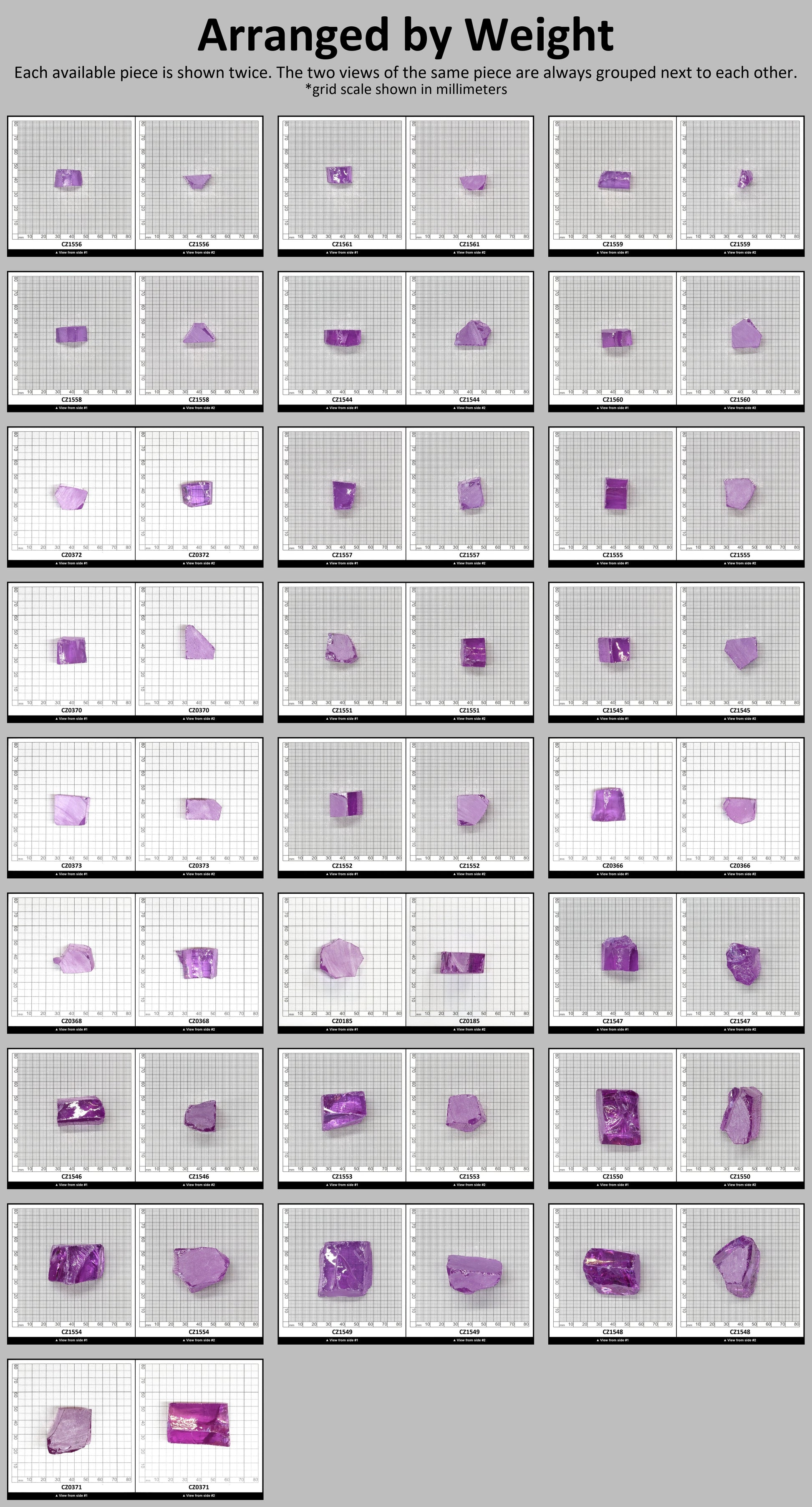 Lavender Cubic Zirconia Faceting Rough for Gem Cutting - Various Sizes #BEGIN