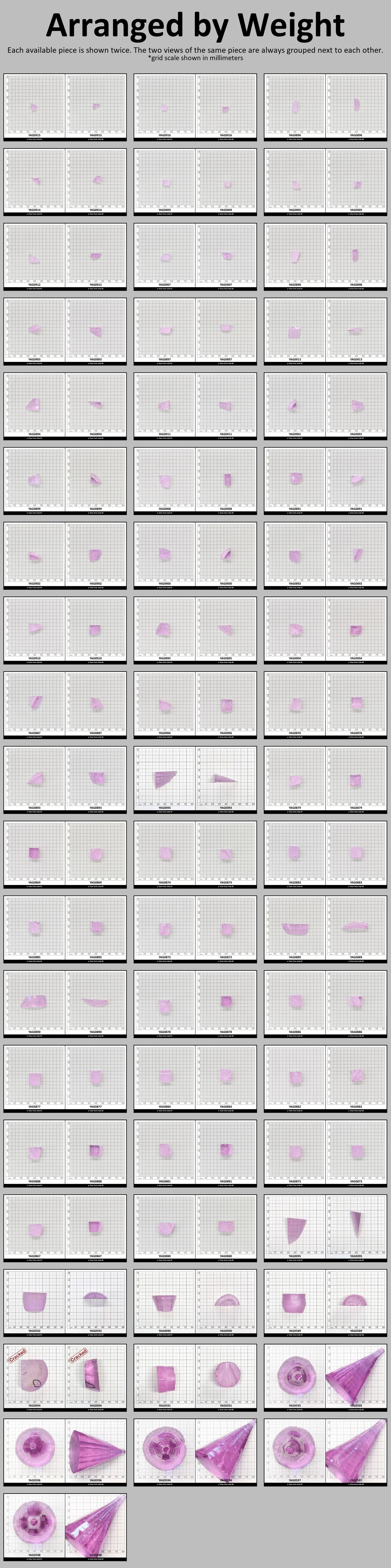 Lavender Nd:YAG Faceting Rough for Gem Cutting - Various Sizes #BEGIN