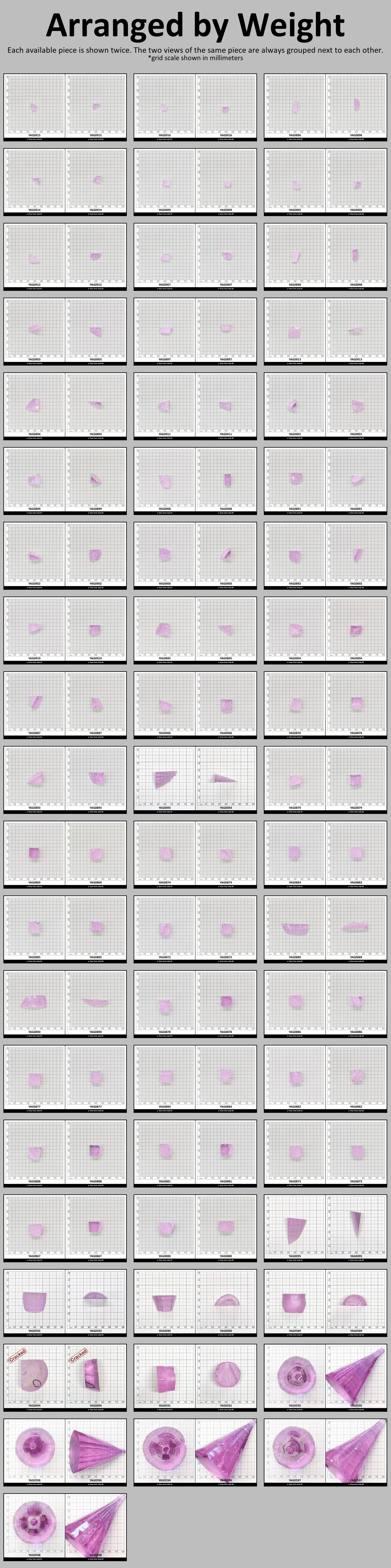 Lavender Nd:YAG Faceting Rough for Gem Cutting - Various Sizes #BEGIN