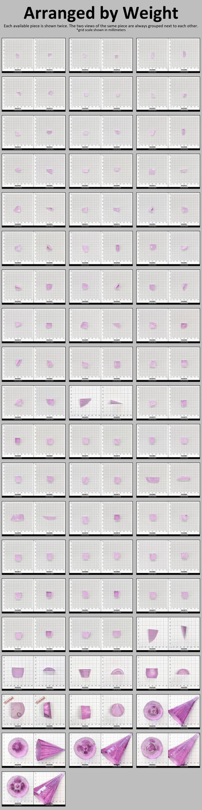 Lavender Nd:YAG Faceting Rough for Gem Cutting - Various Sizes #BEGIN