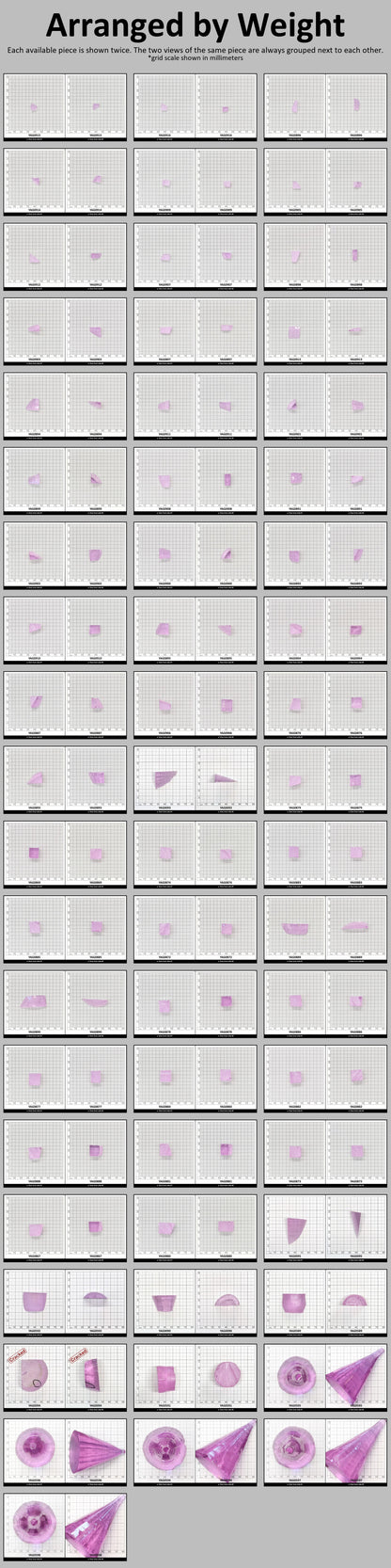 Lavender Nd:YAG Faceting Rough for Gem Cutting - Various Sizes #BEGIN