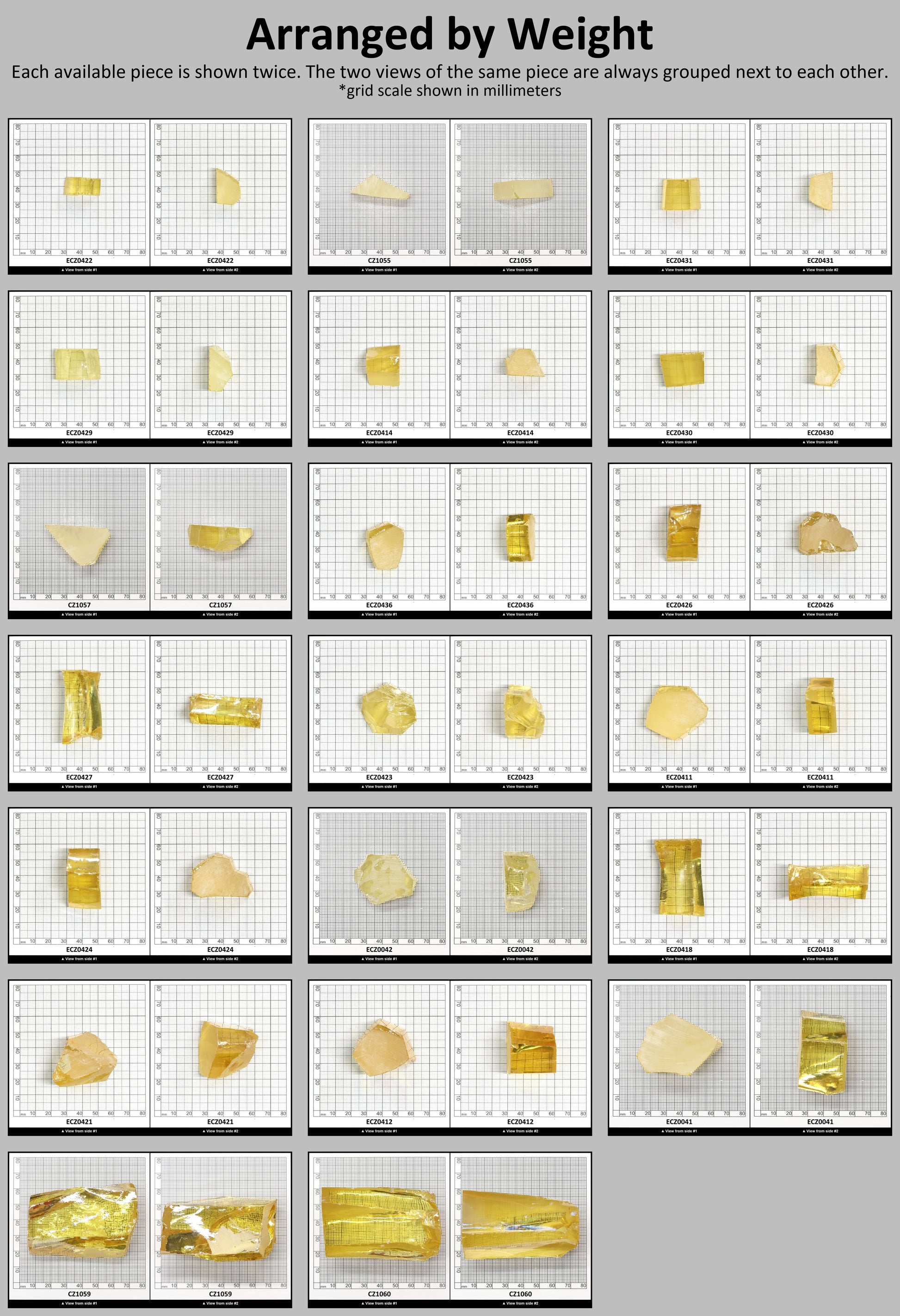 Lemon Cubic Zirconia Faceting Rough for Gem Cutting - Various Sizes #BEGIN