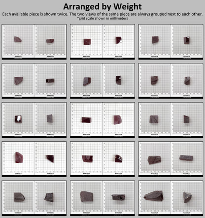 Nanosital Simulated Light Bordeaux Lab Created Faceting Rough for Gem Cutting - #A-7859 - Various Sizes #BEGIN