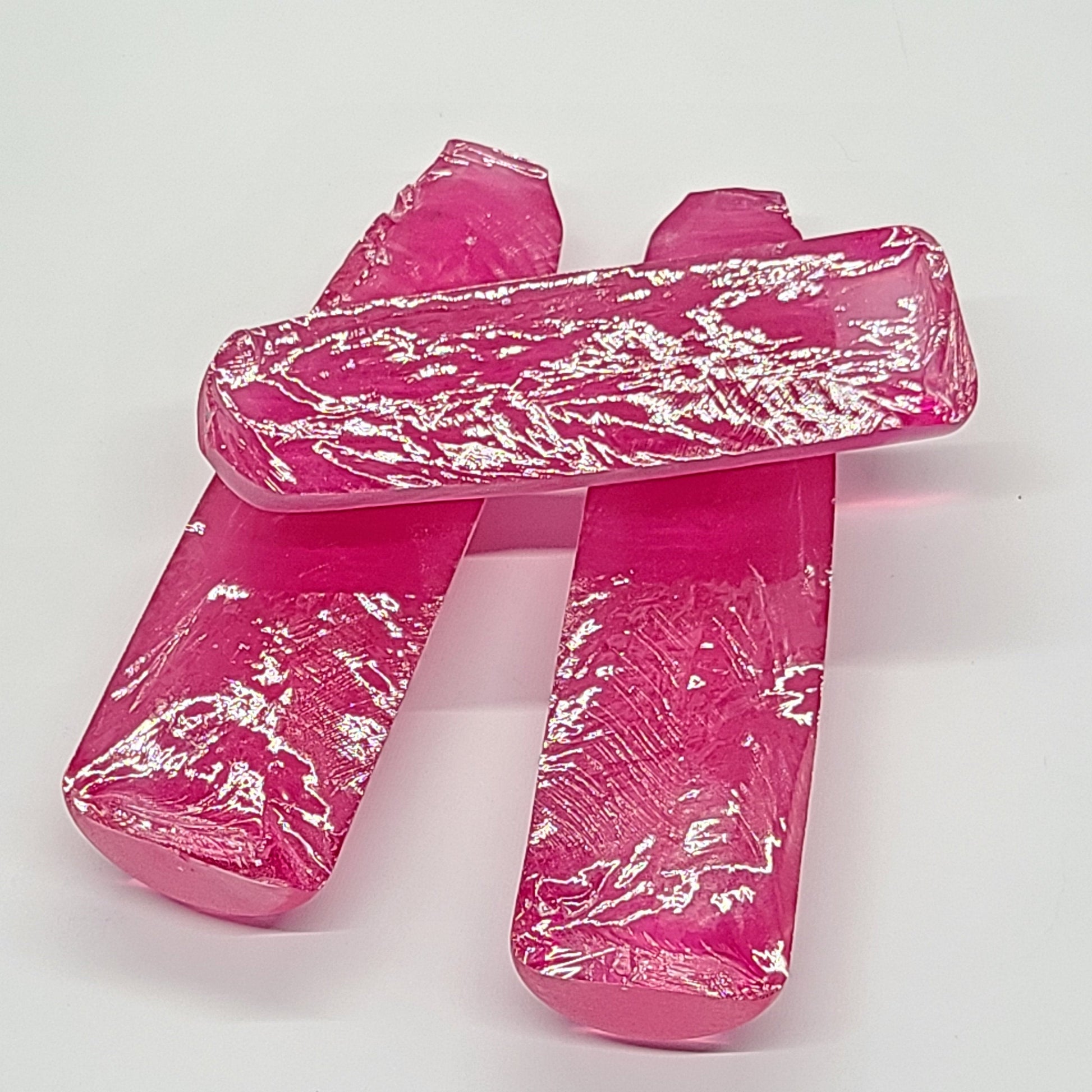 Light Bright Pink #2 Lab Created Corundum Sapphire Faceting Rough for Gem Cutting - Various Sizes - Split Boule #BEGIN