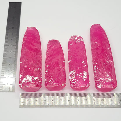 Light Bright Pink #2 Lab Created Corundum Sapphire Faceting Rough for Gem Cutting - Various Sizes - Split Boule #BEGIN