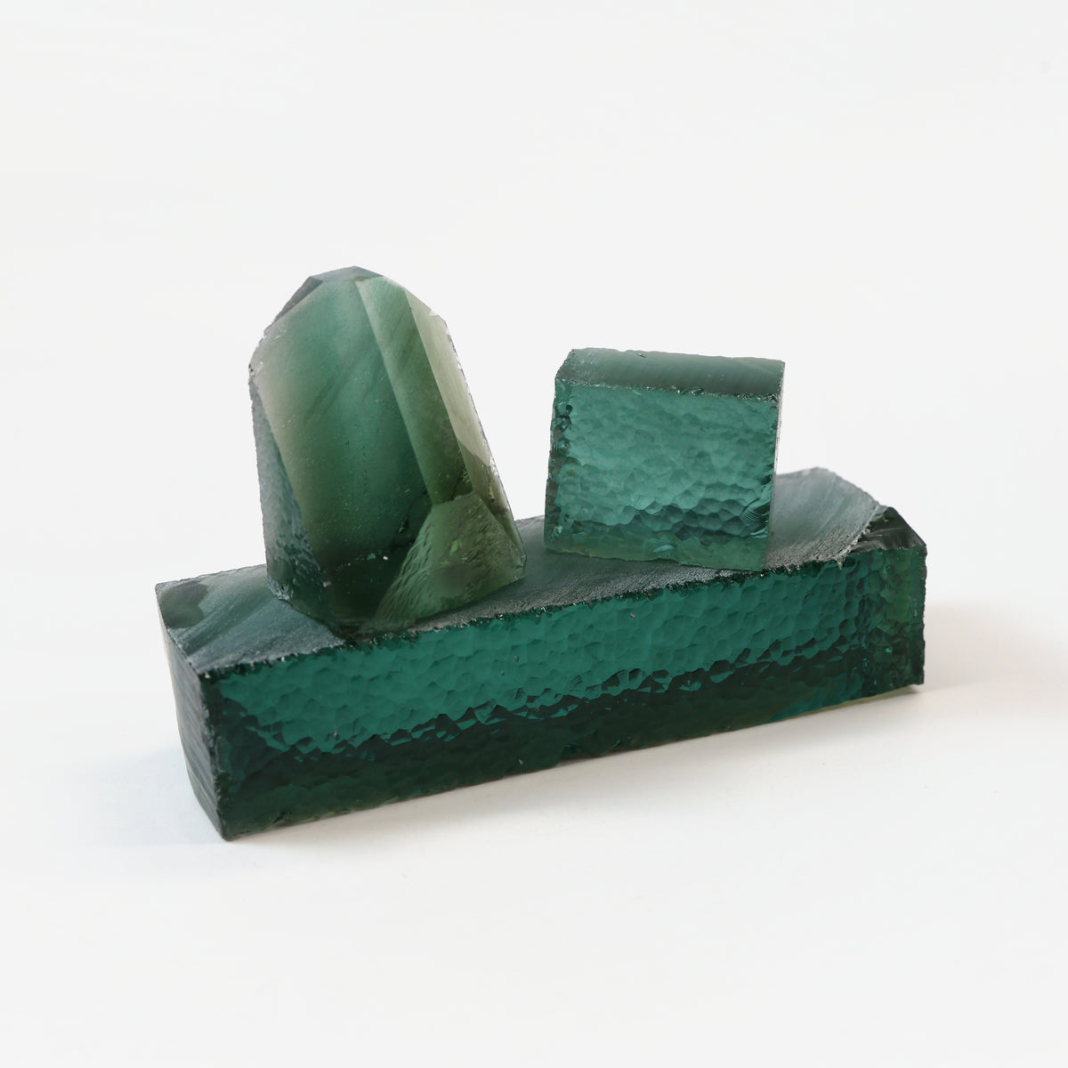 Light Green Hydrothermal Synthetic Quartz - Lab Created Faceting Rough : #BEGIN