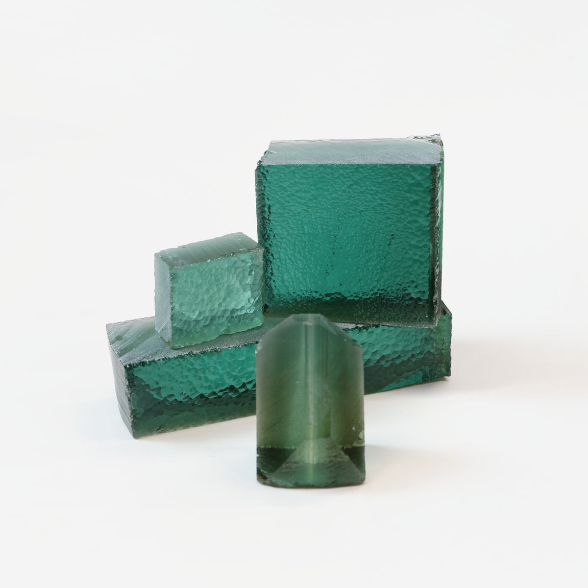 Light Green Hydrothermal Synthetic Quartz - Lab Created Faceting Rough : #BEGIN