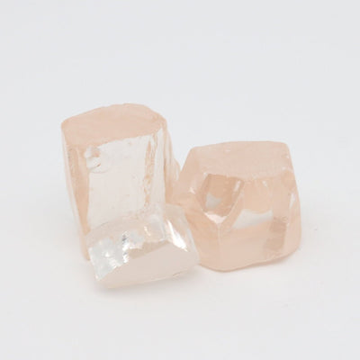 Light Peach Diamond Cubic Zirconia Faceting Rough for Gem Cutting - Various Sizes #BEGIN