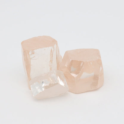 Light Peach Diamond Cubic Zirconia Faceting Rough for Gem Cutting - Various Sizes #BEGIN