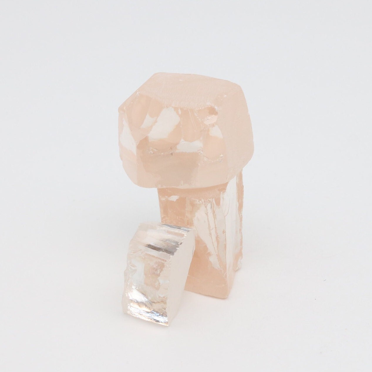 Light Peach Diamond Cubic Zirconia Faceting Rough for Gem Cutting - Various Sizes #BEGIN