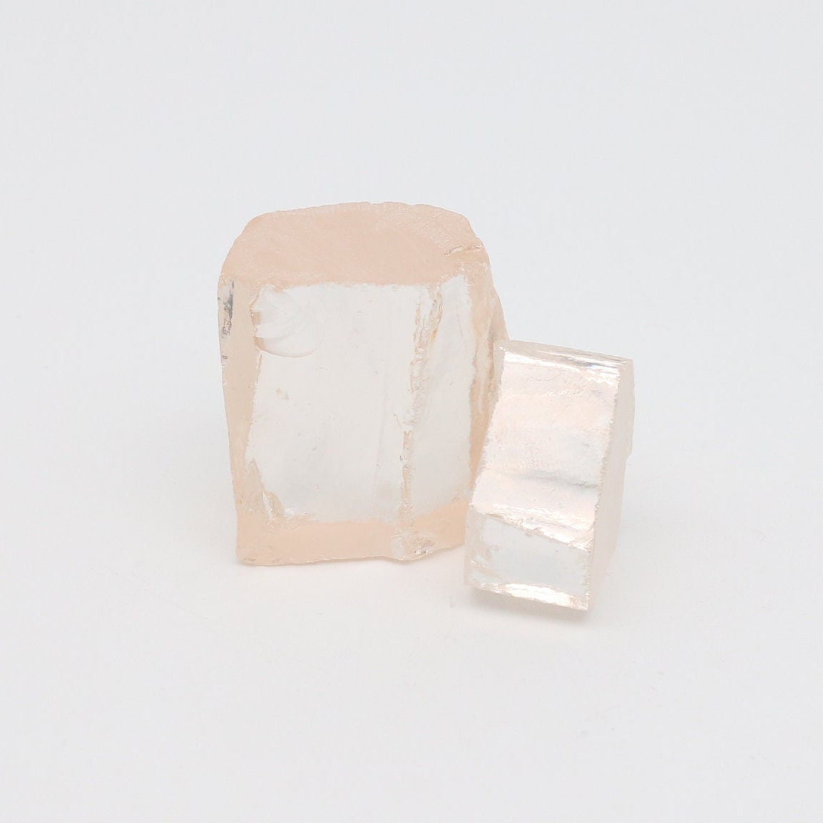 Light Peach Diamond Cubic Zirconia Faceting Rough for Gem Cutting - Various Sizes #BEGIN