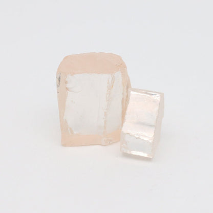 Light Peach Diamond Cubic Zirconia Faceting Rough for Gem Cutting - Various Sizes #BEGIN