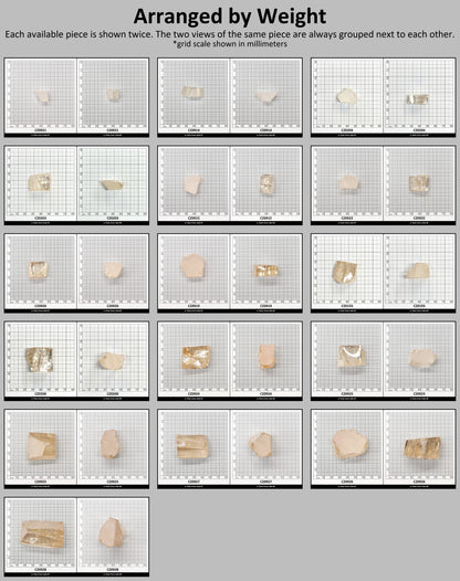 Light Peach Diamond Cubic Zirconia Faceting Rough for Gem Cutting - Various Sizes #BEGIN