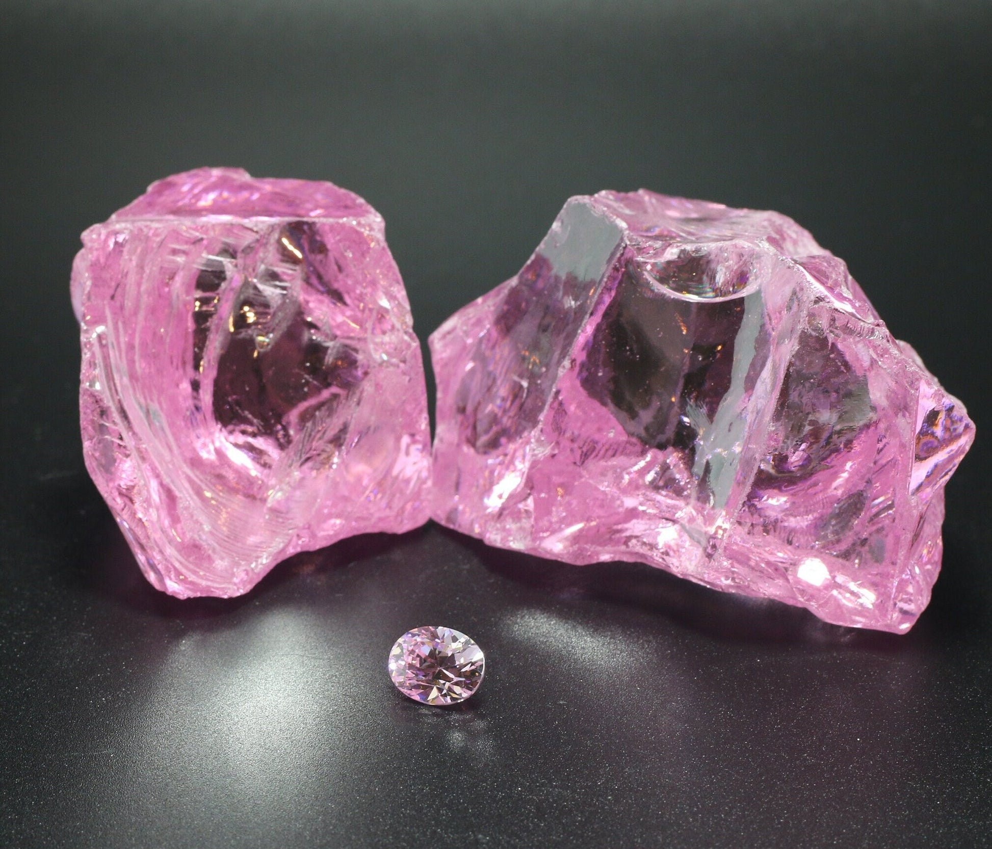 Light Pink Cubic Zirconia Faceting Rough for Gem Cutting - Various Sizes #BEGIN