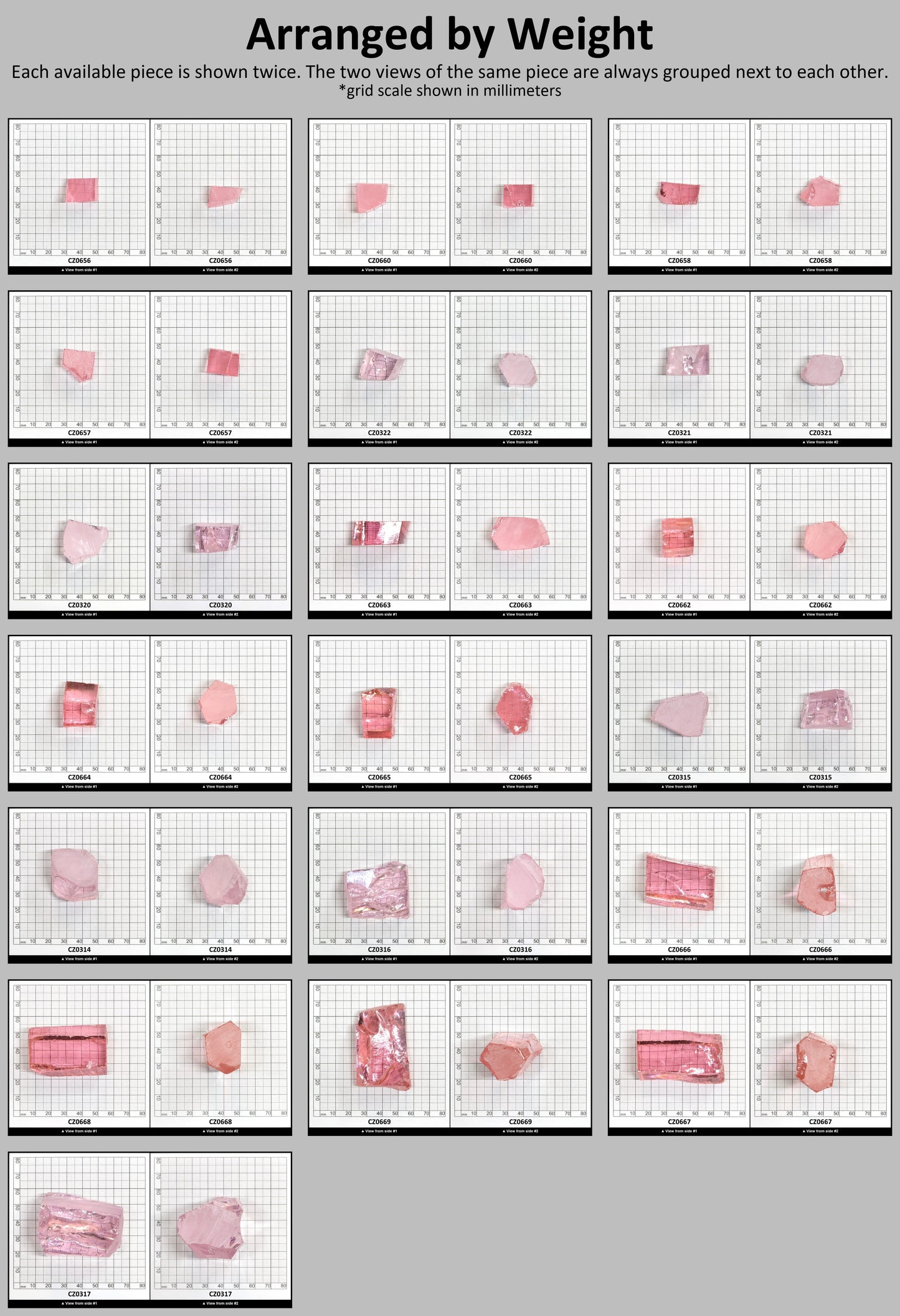 Light Pink Cubic Zirconia Faceting Rough for Gem Cutting - Various Sizes #BEGIN