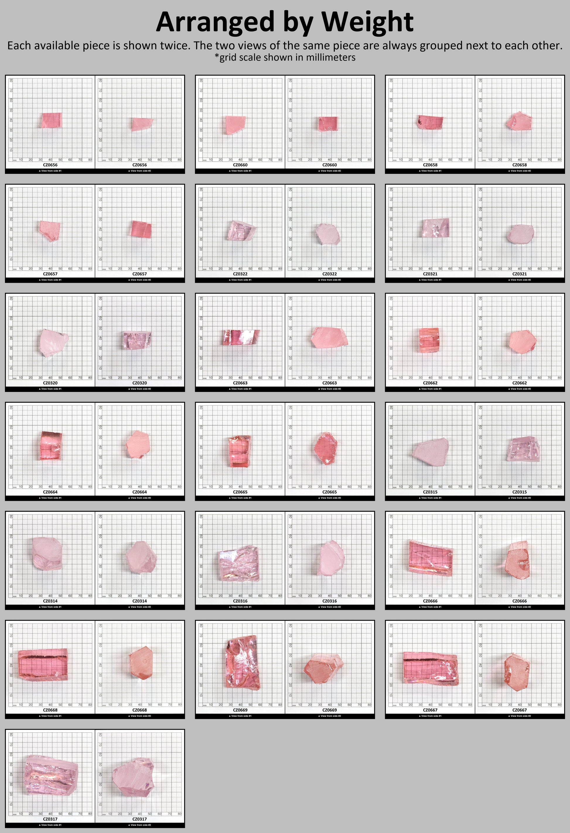 Light Pink Cubic Zirconia Faceting Rough for Gem Cutting - Various Sizes #BEGIN