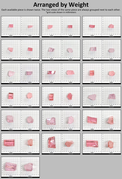 Light Pink Cubic Zirconia Faceting Rough for Gem Cutting - Various Sizes #BEGIN