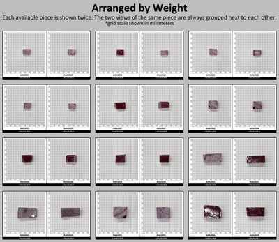 Nanosital Simulated Light Ruby (Included)  Lab Created Faceting Rough for Gem Cutting - #Z-249 - Various Sizes : #BEGIN