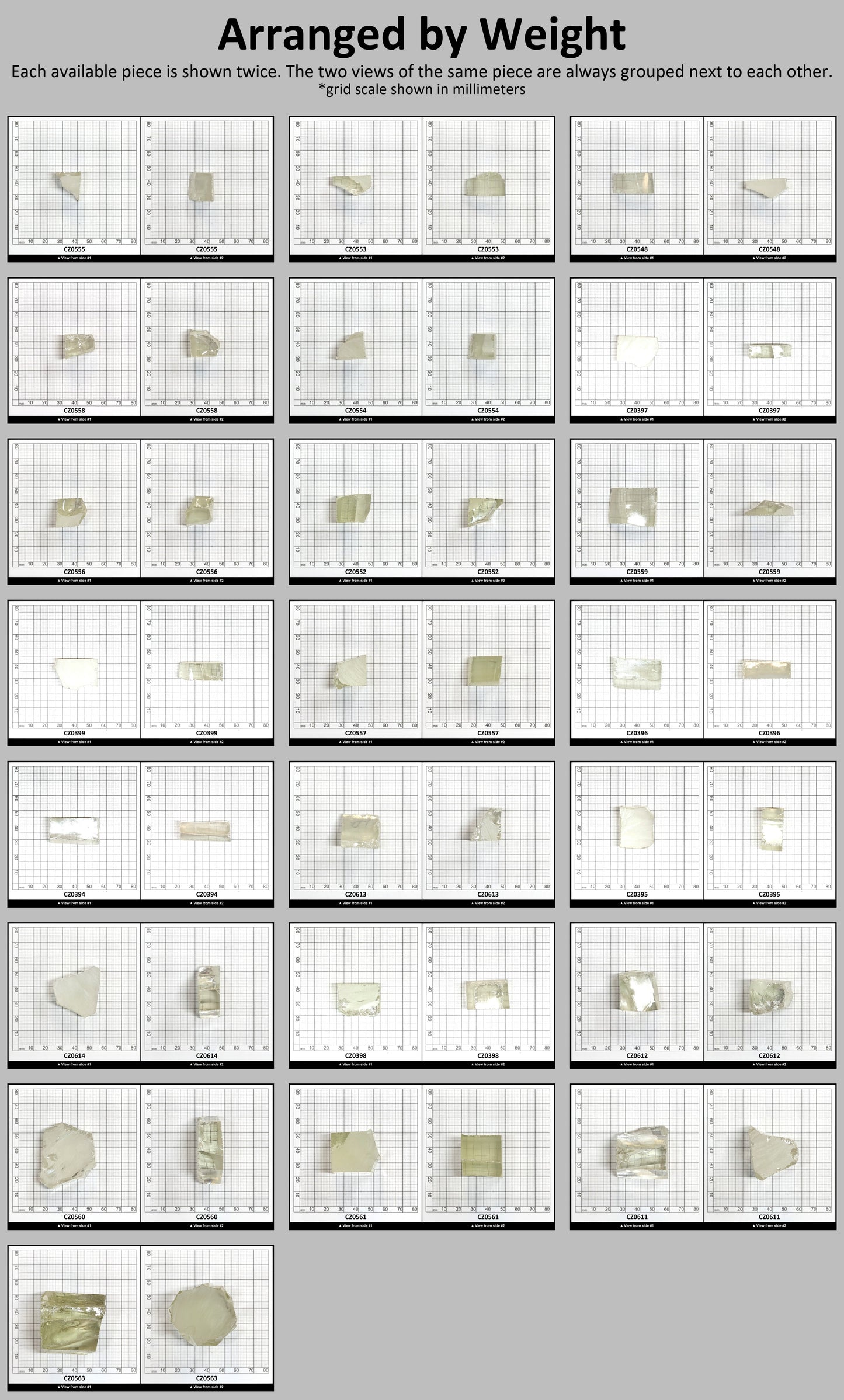 Lime Diamond Cubic Zirconia Faceting Rough for Gem Cutting - Various Sizes #BEGIN