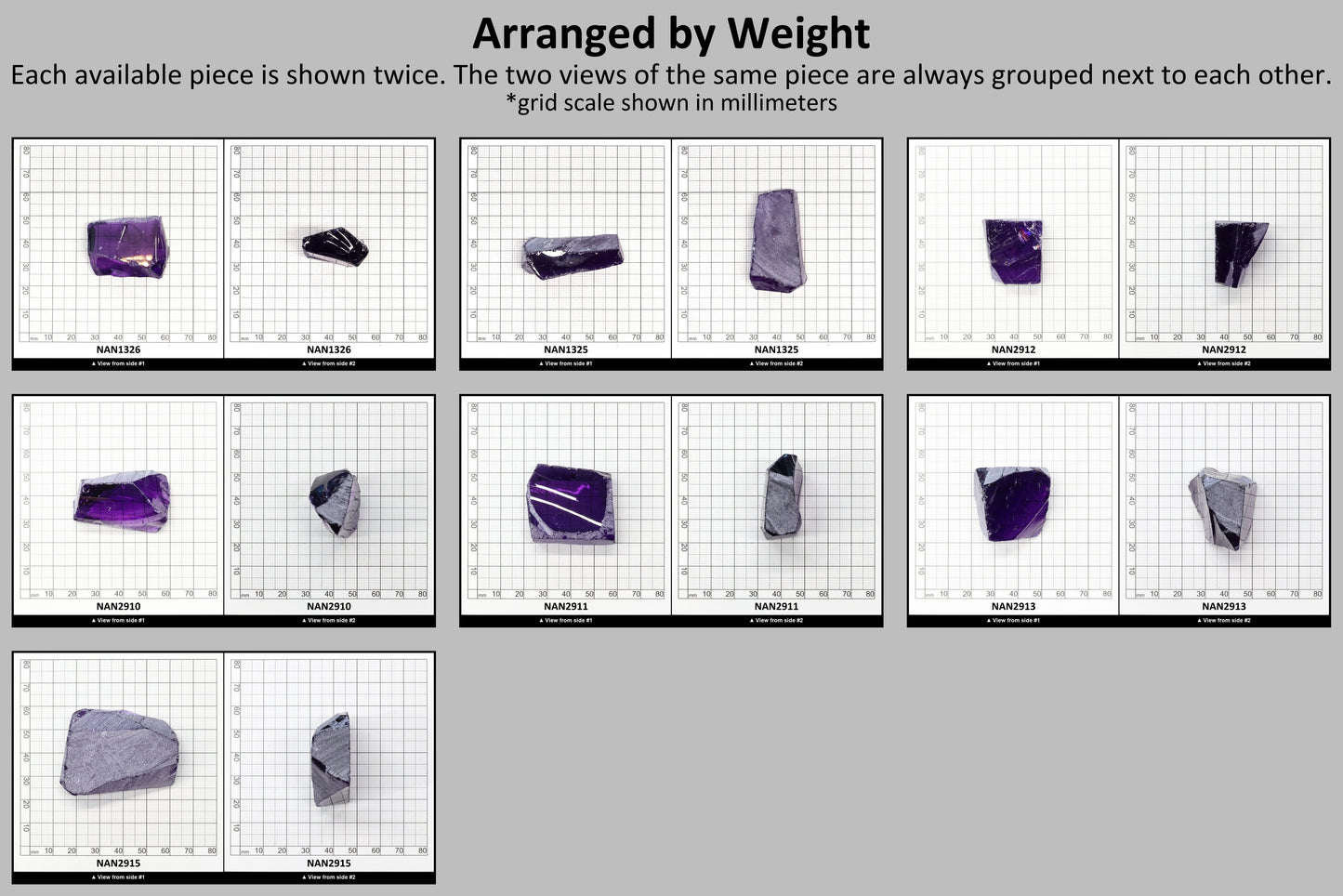 Nanosital Simulated Medium Amethyst  Lab Created Faceting Rough for Gem Cutting - #A-2299 - Various Sizes #BEGIN
