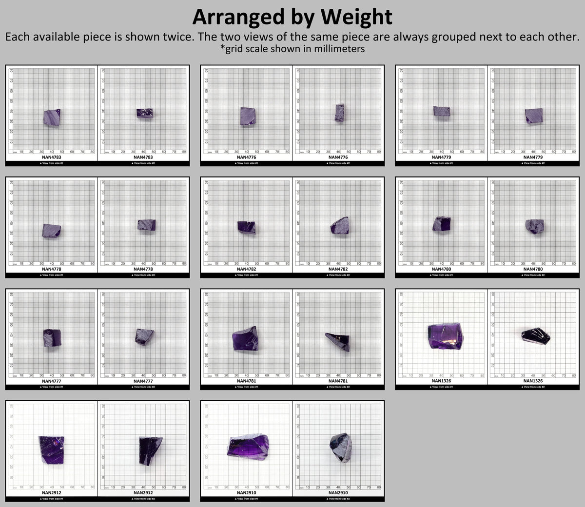 Nanosital Simulated Medium Amethyst  Lab Created Faceting Rough for Gem Cutting - #A-2299 - Various Sizes : #BEGIN