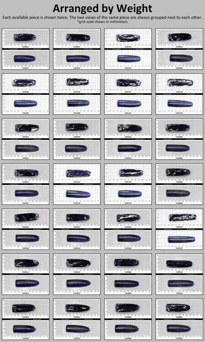 Medium Blue #33 Lab Created Corundum Sapphire Faceting Rough for Gem Cutting - Various Sizes - Split Boule : #BEGIN