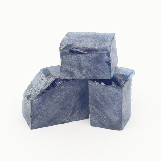 Nanosital Simulated Medium Blue Sapphire (Included)  Lab Created Faceting Rough for Gem Cutting - #Z-597 - Various Sizes #BEGIN