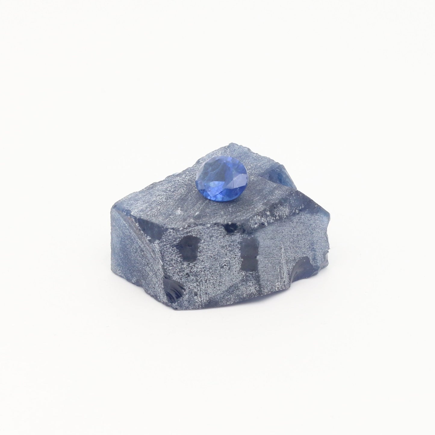 Nanosital Simulated Medium Blue Sapphire (Included)  Lab Created Faceting Rough for Gem Cutting - #Z-597 - Various Sizes #BEGIN