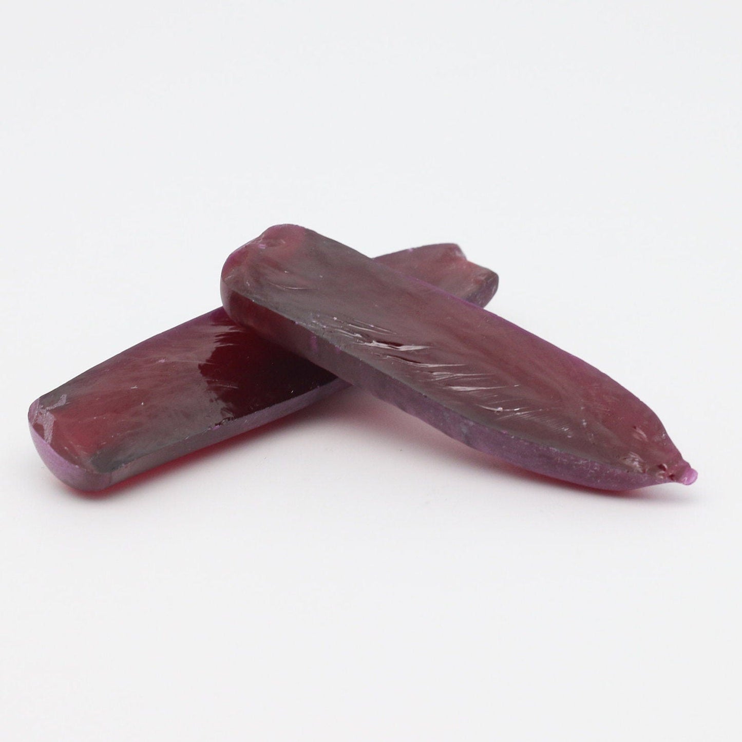 Medium Dark Ruby Red #7 Lab Created Corundum Sapphire Faceting Rough for Gem Cutting - Various Sizes - Split Boule #BEGIN
