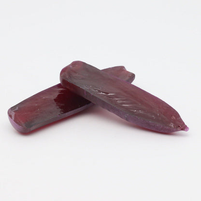 Medium Dark Ruby Red #7 Lab Created Corundum Sapphire Faceting Rough for Gem Cutting - Various Sizes - Split Boule #BEGIN