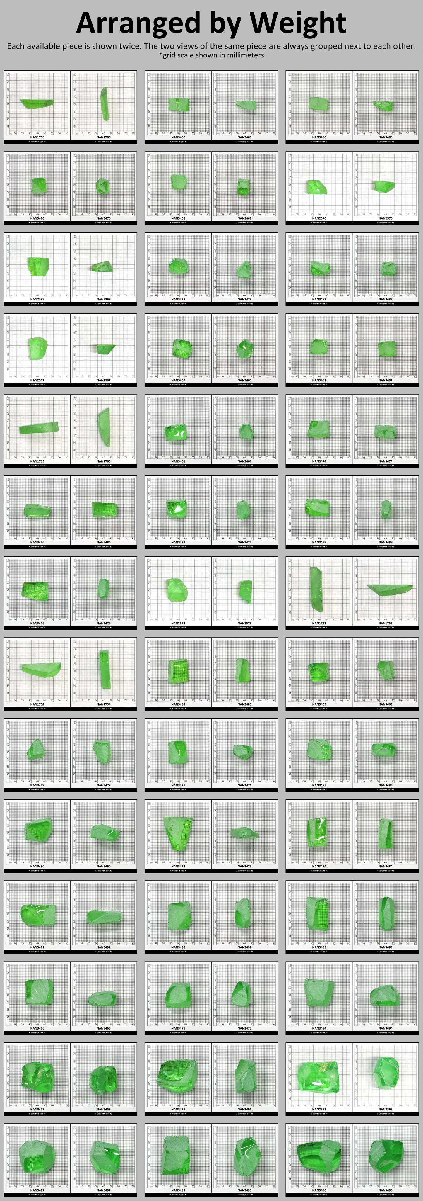 Nanosital Simulated Medium Kryptonite Lab Created Faceting Rough for Gem Cutting - #B-1320 - Various Sizes #BEGIN