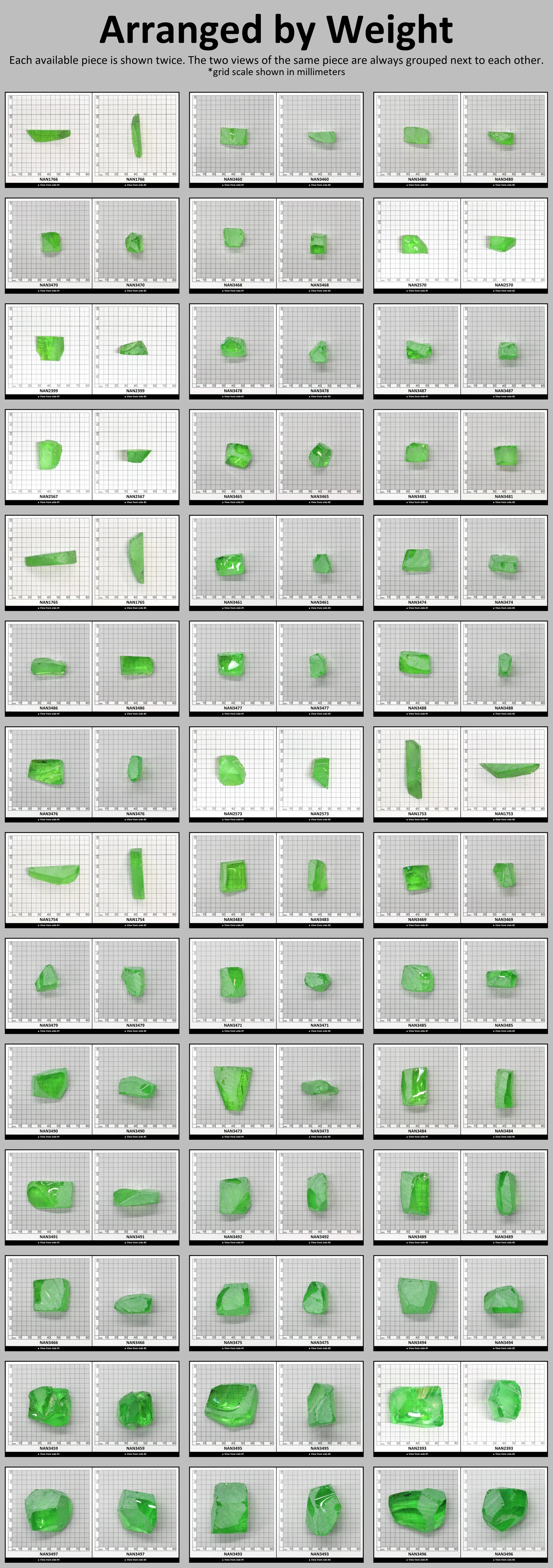 Nanosital Simulated Medium Kryptonite Lab Created Faceting Rough for Gem Cutting - #B-1320 - Various Sizes #BEGIN