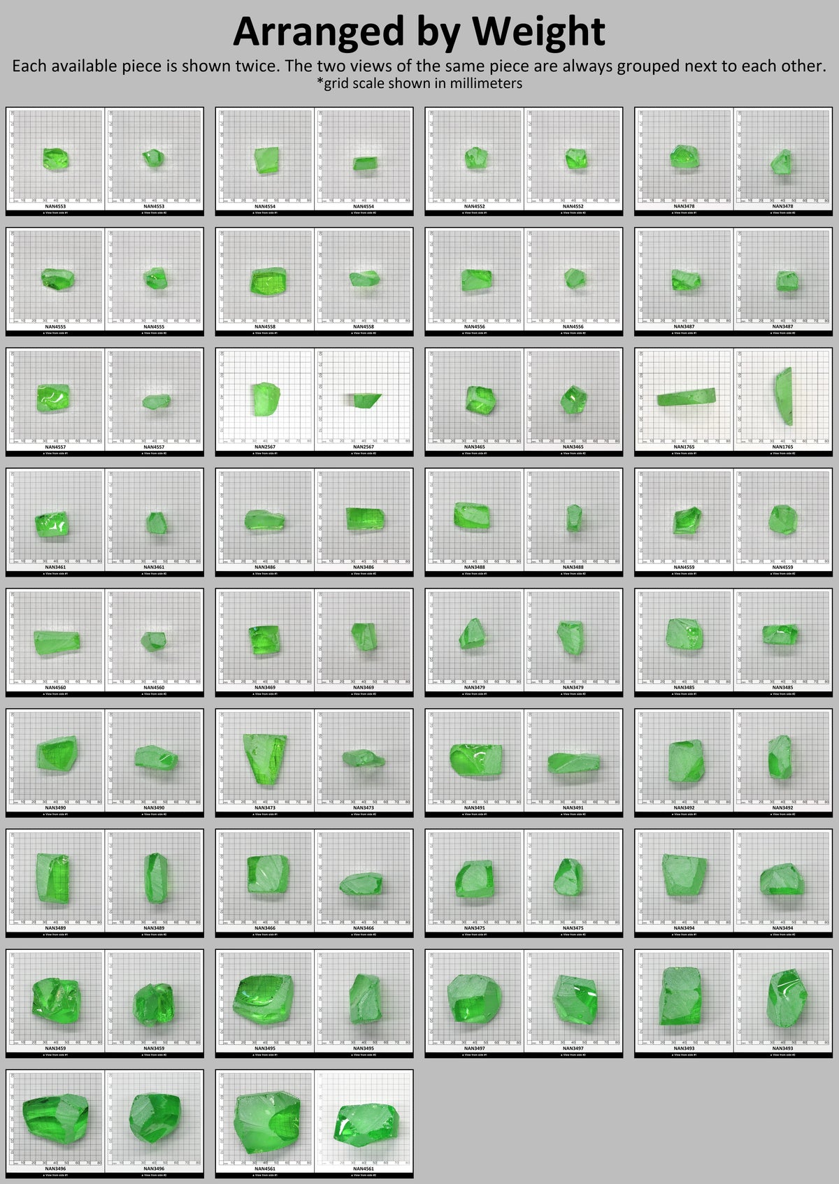 Nanosital Simulated Medium Kryptonite Lab Created Faceting Rough for Gem Cutting - #B-1320 - Various Sizes : #BEGIN