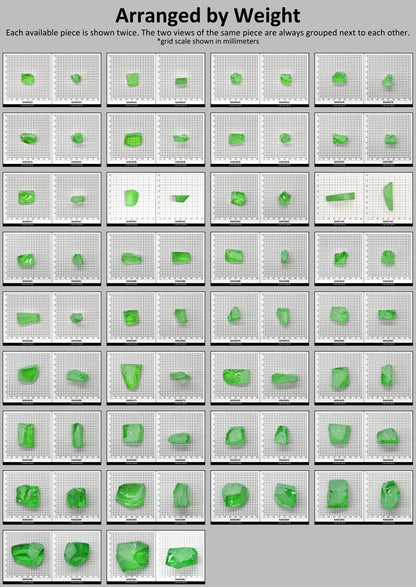 Nanosital Simulated Medium Kryptonite Lab Created Faceting Rough for Gem Cutting - #B-1320 - Various Sizes : #BEGIN