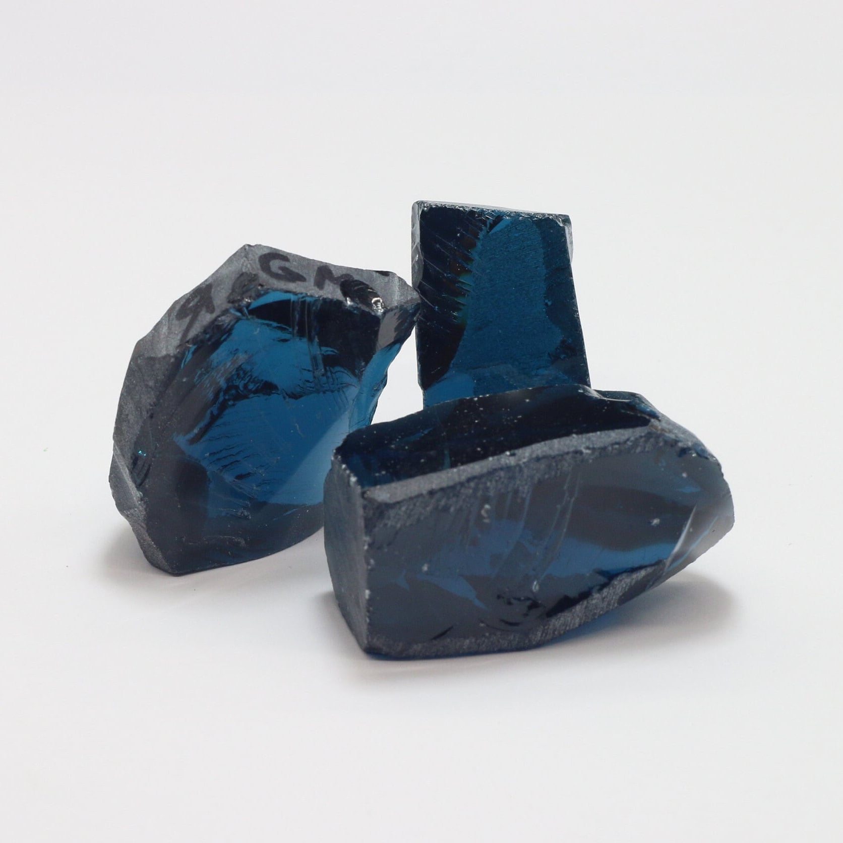 Nanosital Simulated Medium London Blue Topaz Lab Created Faceting Rough for Gem Cutting - #46 - Various Sizes #BEGIN