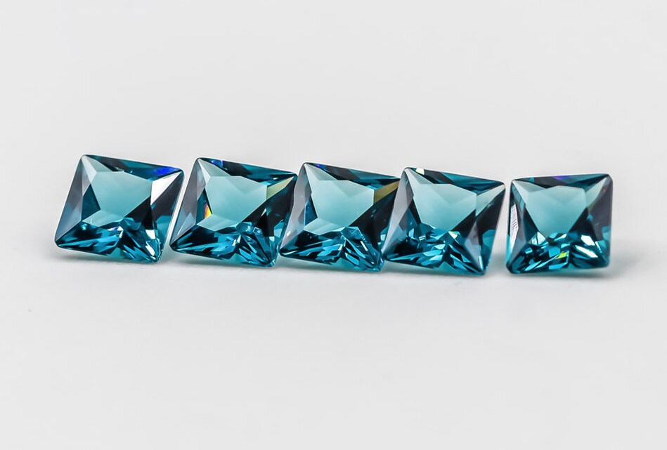 Nanosital Simulated Medium London Blue Topaz Lab Created Faceting Rough for Gem Cutting - #46 - Various Sizes #BEGIN