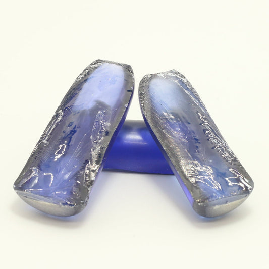 Montana Blue #31 Lab Created Corundum Sapphire Faceting Rough for Gem Cutting - Various Sizes - Split Boule #BEGIN